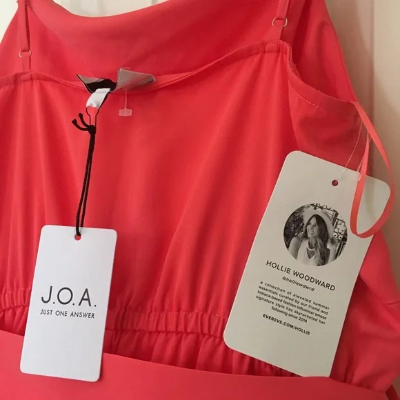 Evereve JOA Hollie Woodward Jumpsuit S M Coral NWT - Picture 6 of 6